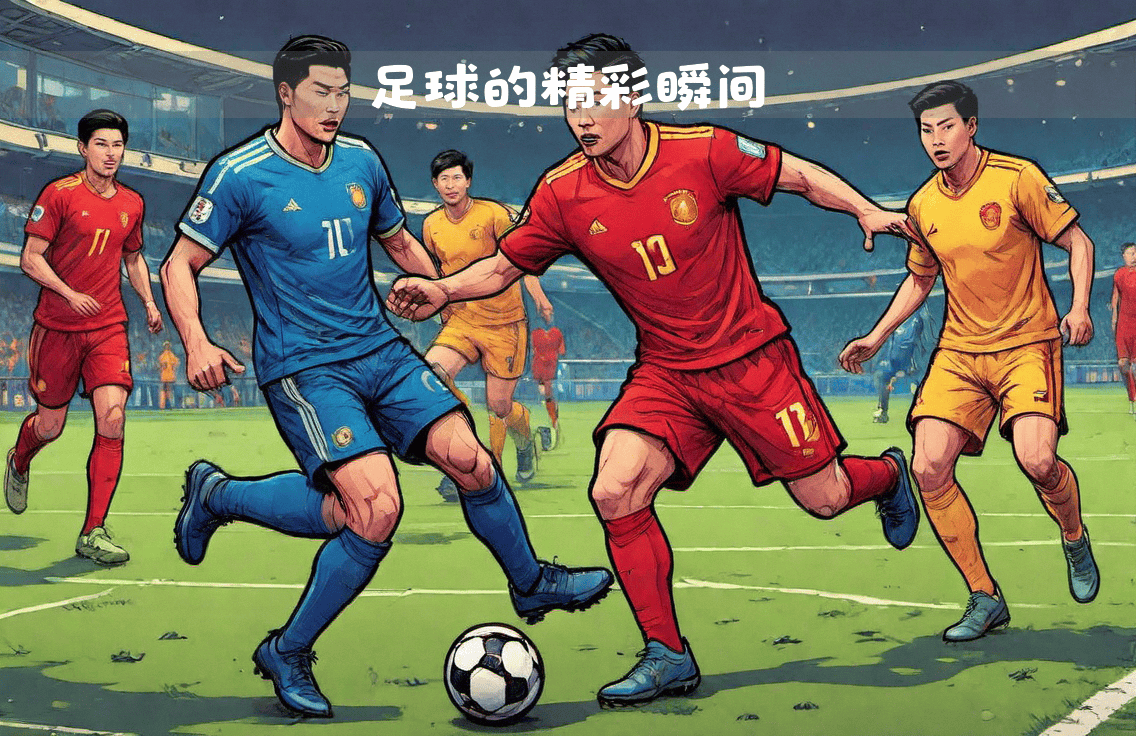 足球大赛中激烈较量，球队斗志昂扬